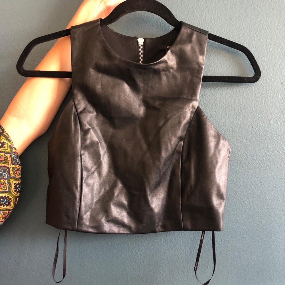 Vegan leather top